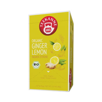 Teekanne BIO Organic Ginger Lemon Ingwer­ Zitrone, Bio Gruentee, Teebeutel im Kuvert, 2. Entnahmefach displaytauglich, 36g